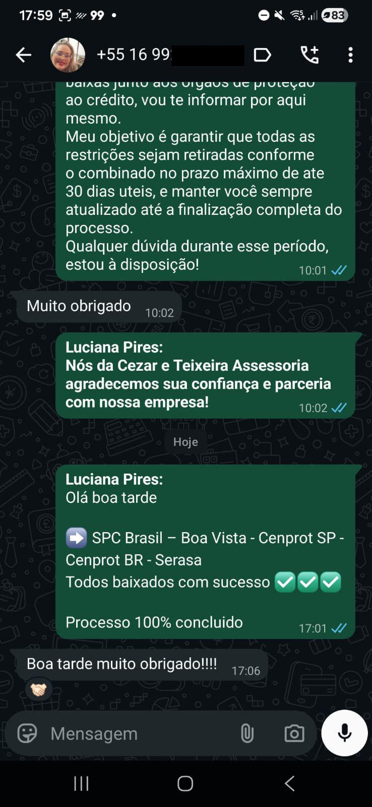 Resultado de cliente - Todos os órgãos baixados