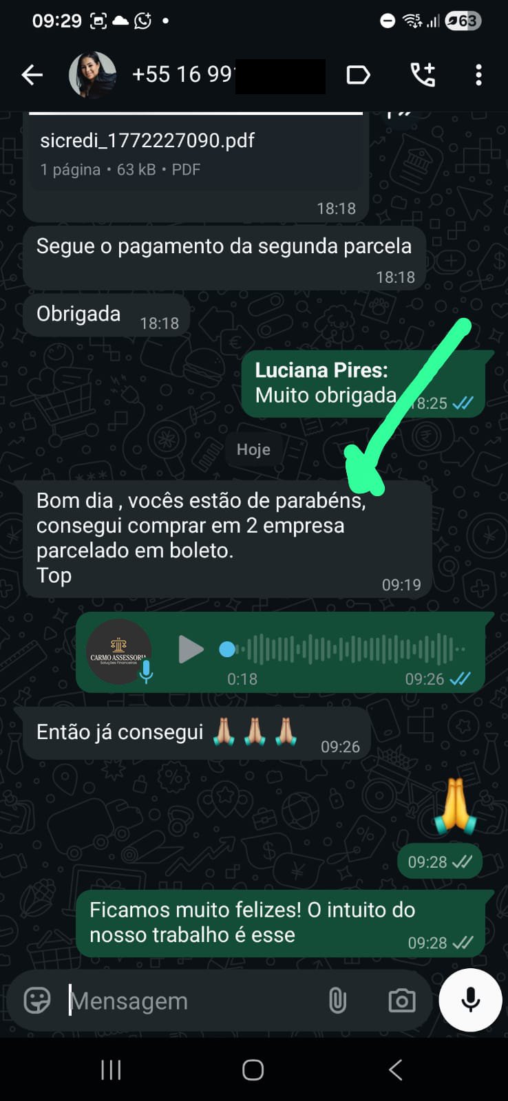 Resultado de cliente - Conseguiu comprar parcelado